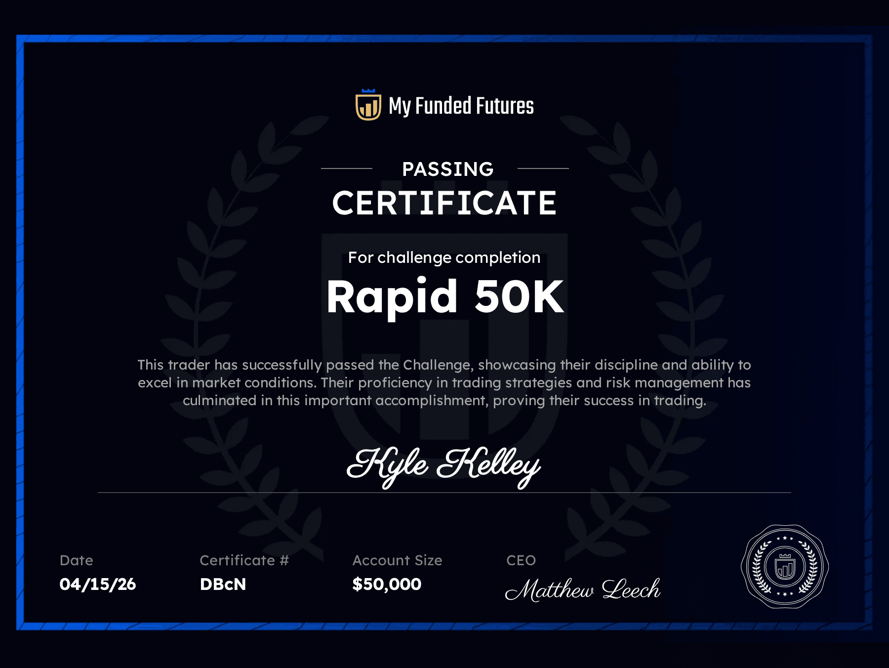 Prop firm certificate